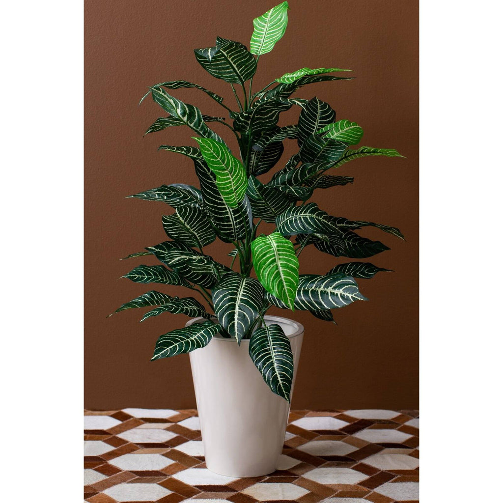 Nearly Natural 3ft. Zebra Artificial Plant in Pot