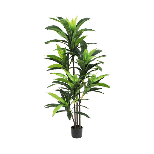 Artificial Dracaena Tree, Artificial Plants Indoor With White Planter, Tropical Fake Plant In Pot With Adjustable Branche