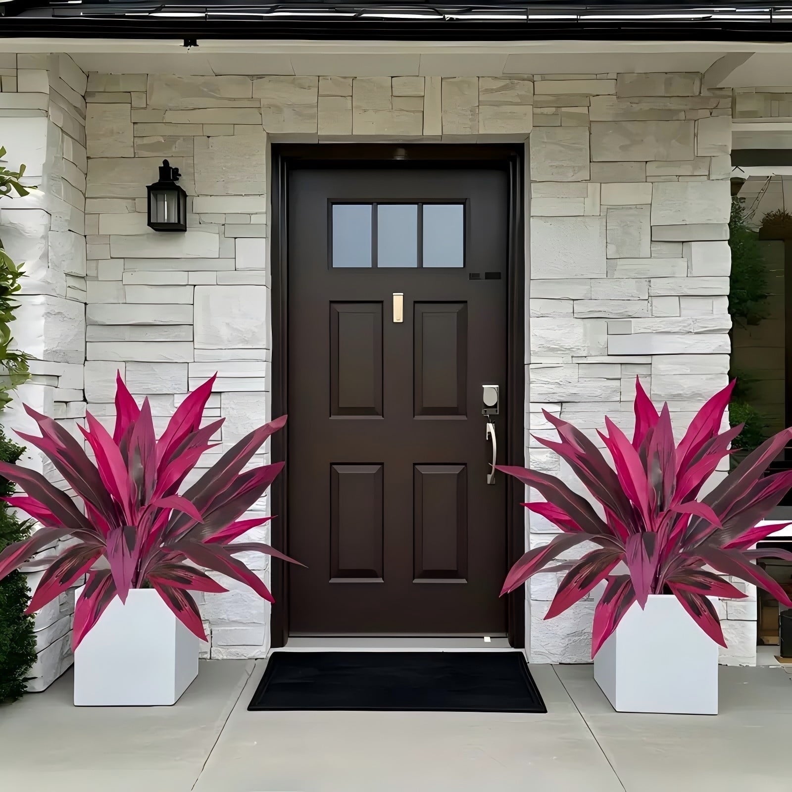 Boston Fern 2-Piece Set - Large Purple Artificial Plants for Courtyard Garden, Terrace, and Wedding Decorations, Versatile Use, No Flowerpot Included Decorative Fruit