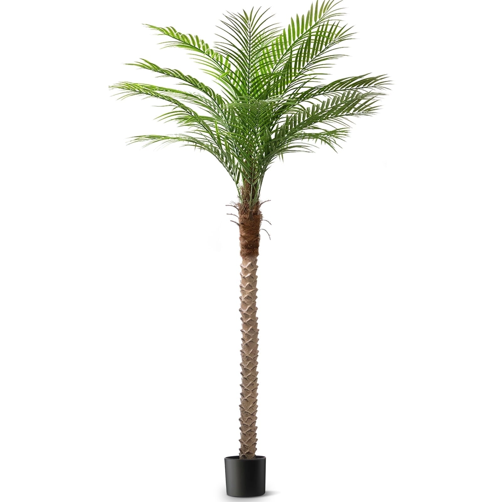 OLIVIVI Faux Palm Tree 7FT Tall Artificial Silk Plant for Home Office Decor Indoor Outdoor Fake Lifelike Potted Tree with Wood Branches 1 pack