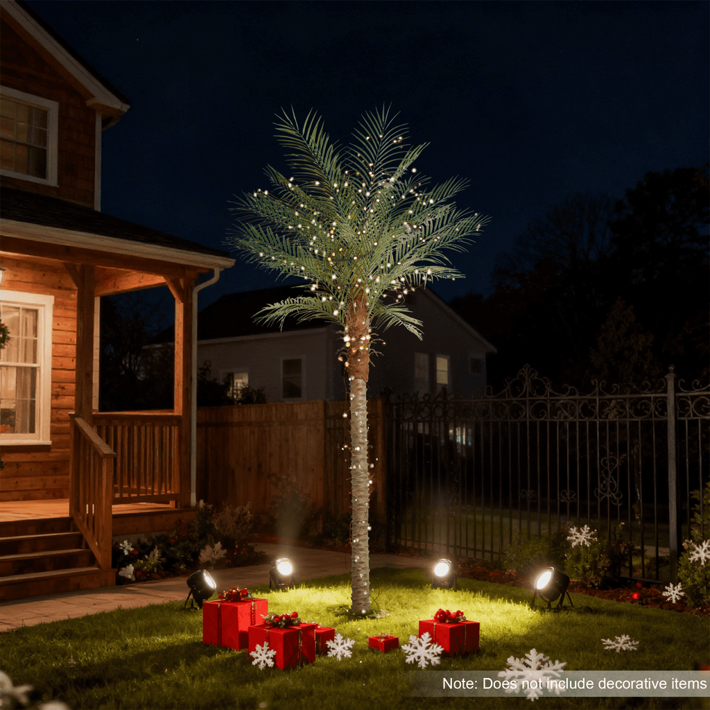 OLIVIVI Faux Palm Tree 7FT Tall Artificial Silk Plant for Home Office Decor Indoor Outdoor Fake Lifelike Potted Tree with Wood Branches 1 pack