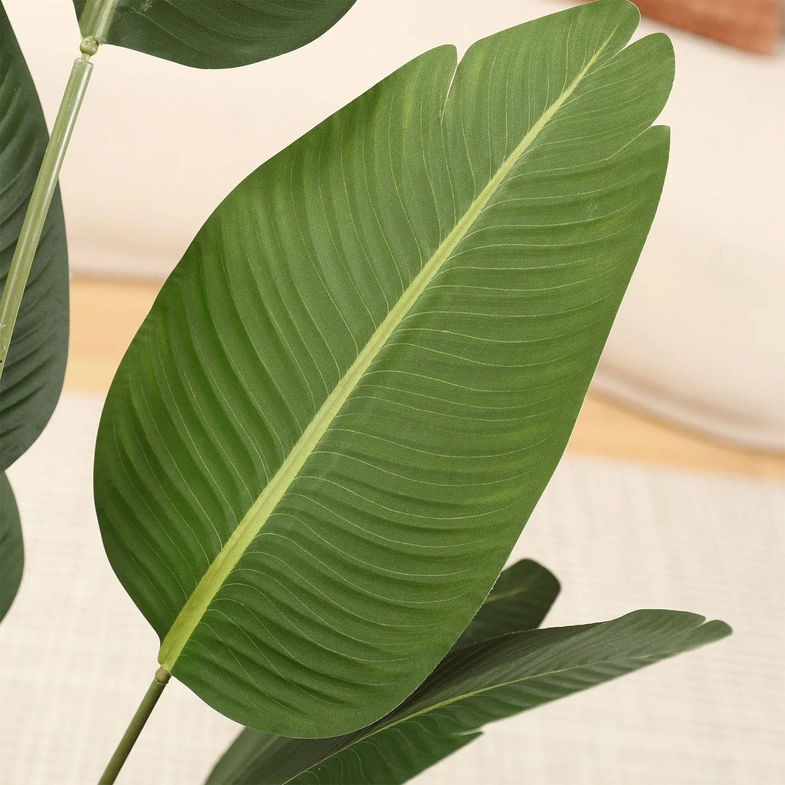 SUSUZI 4ft Artificial Bird of Paradise Plant – Fake Tropical Palm Tree, Faux Strelitzia for Indoor Outdoor Home Office Decor (Stable Black Pot, Low Maintenance)